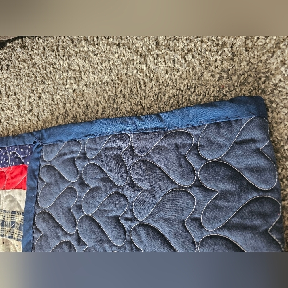 Handmade Quilt with Red and Blue Accents~Fireman - Picture 11 of 12